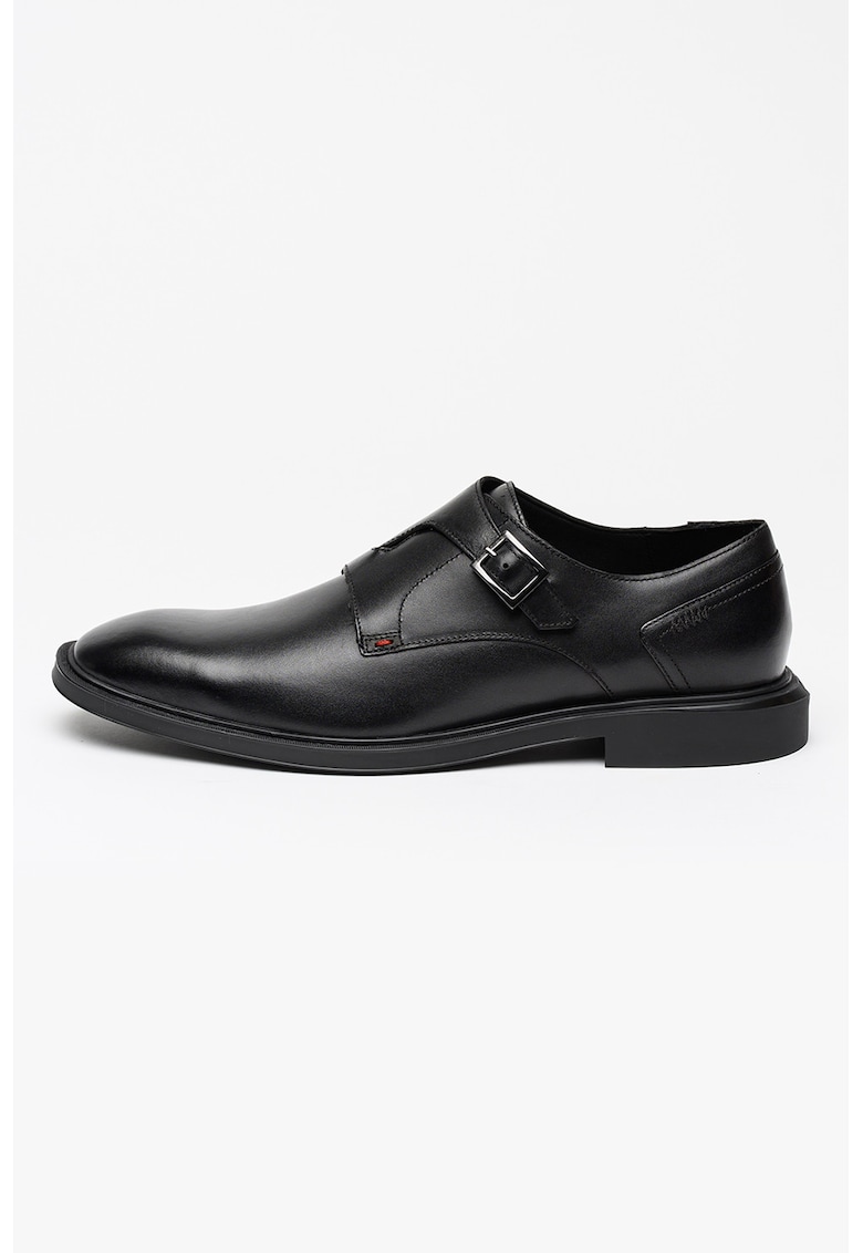Pantofi din piele cu catarame Gryff - Negru
