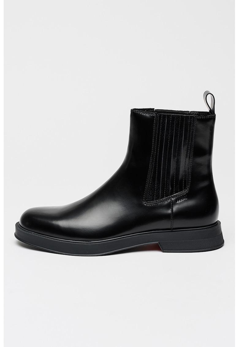 Ghete Chelsea din piele Lenner - Negru