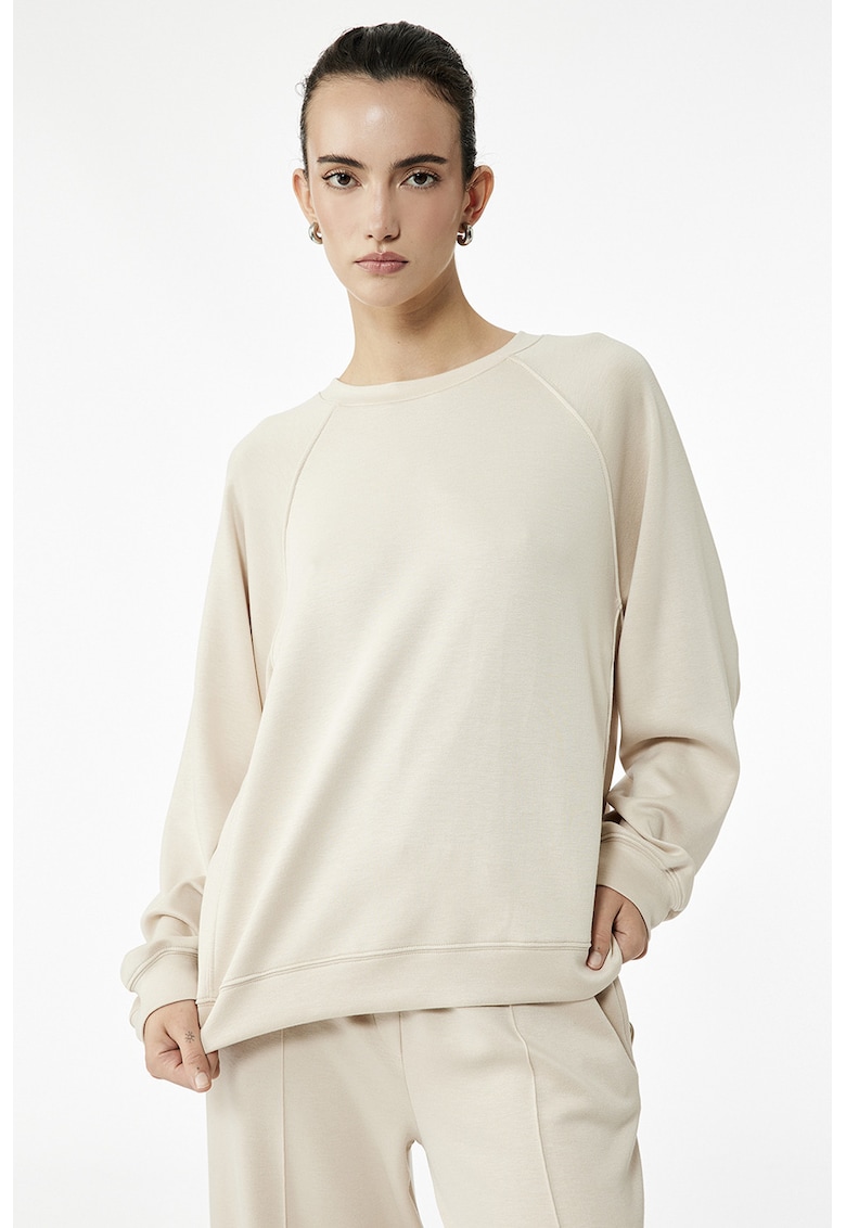 Bluza lejera de trening cu maneci raglan - Bej deschis