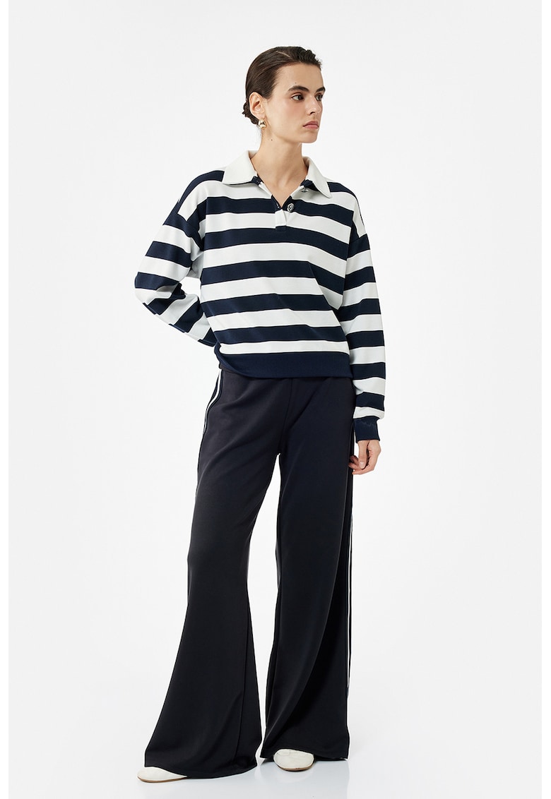 Pantaloni din amestec de modal cu croiala ampla - Negru