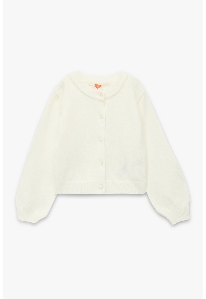 Cardigan uni - Alb fildes