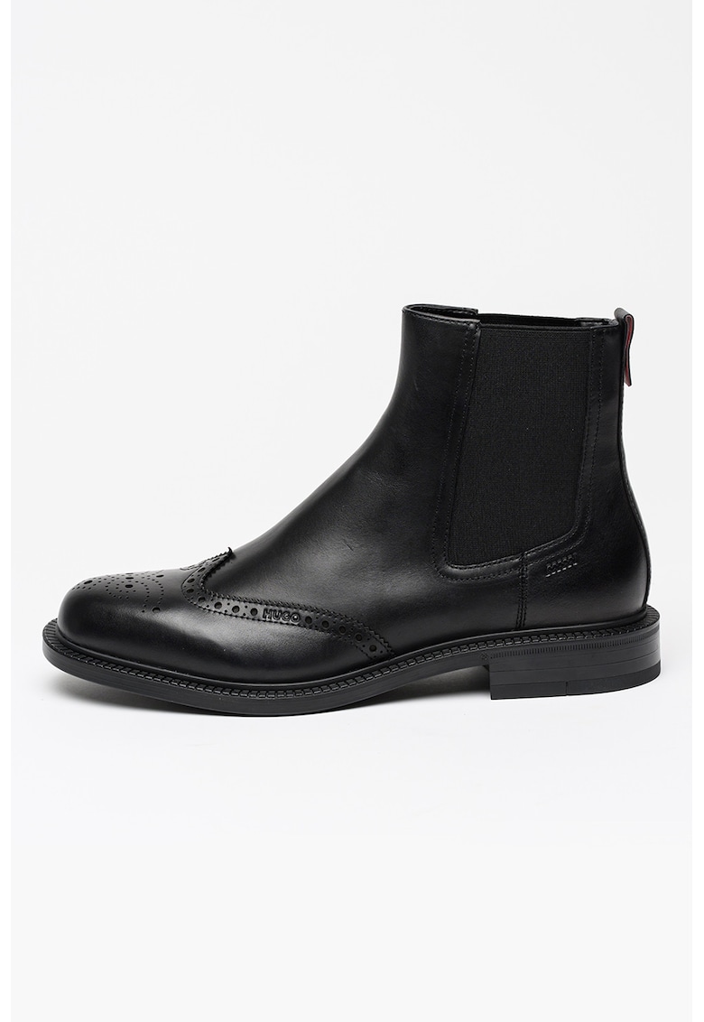 Ghete Chelsea din piele Lysander - Negru