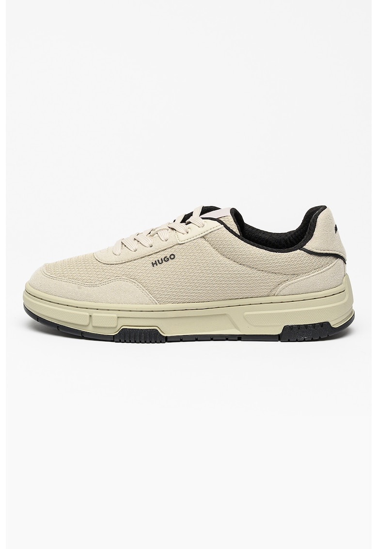 Pantofi sport din material textil cu garnituri de piele intoarsa ecologica Yarrow - Bej deschis