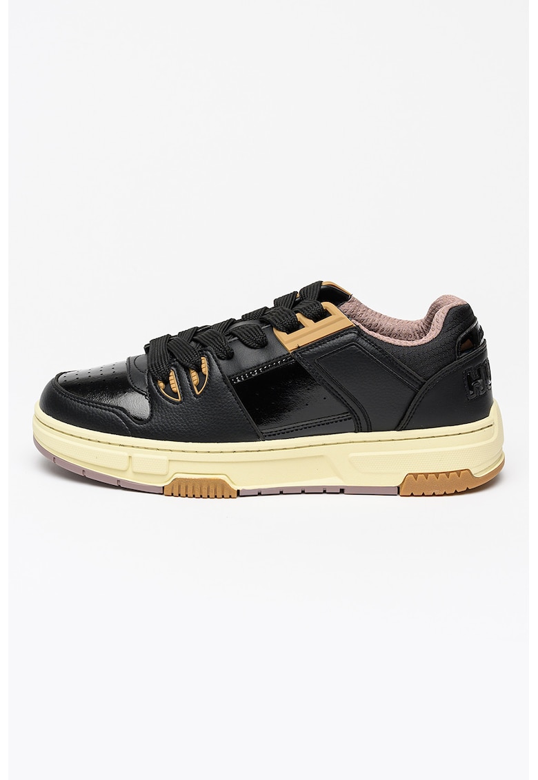 Pantofi sport cu insertii de piele ecologica Yarrow - Negru