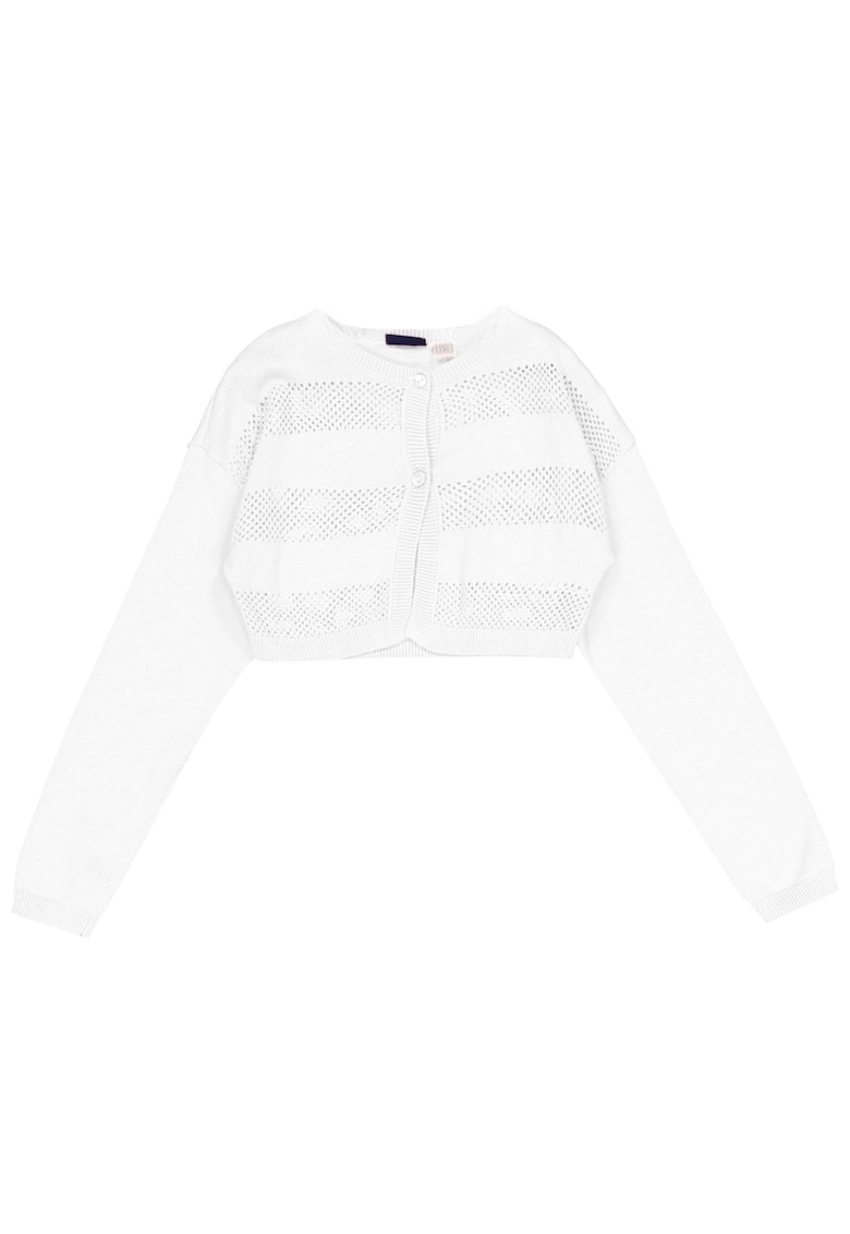 Pulover copii  bumbac - alb - design elegant - croiala bolero