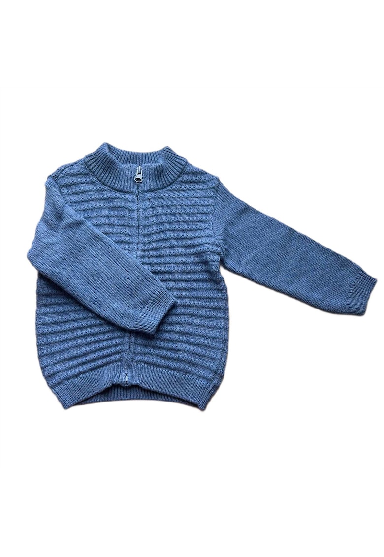 Pulover copii  cardigan albastru - 100% bumbac - fermoar - stil elegant -