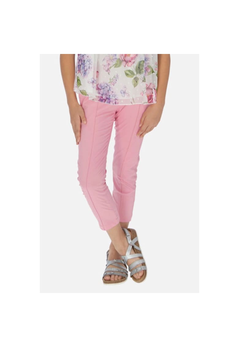 Pantaloni copii  drepti - roz - 97% bumbac - cu buzunare
