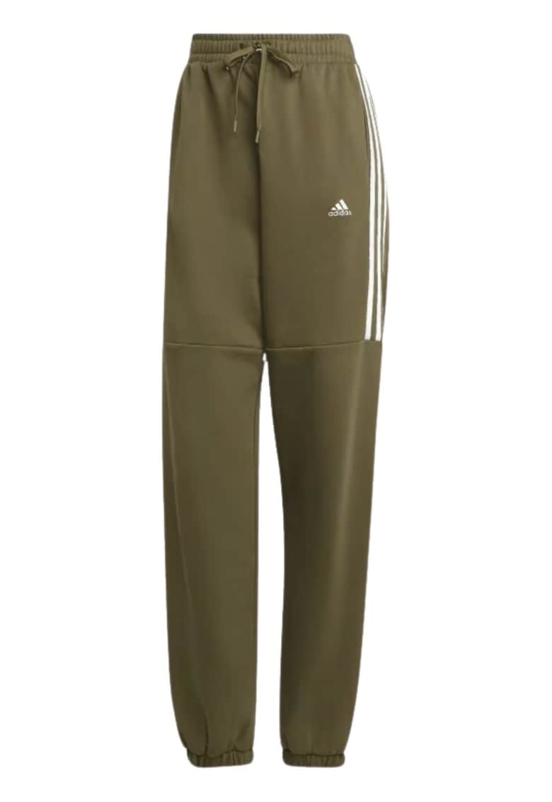 Pantaloni de trening dama  kaki - talie inalta - buzunare - bumbac reciclat