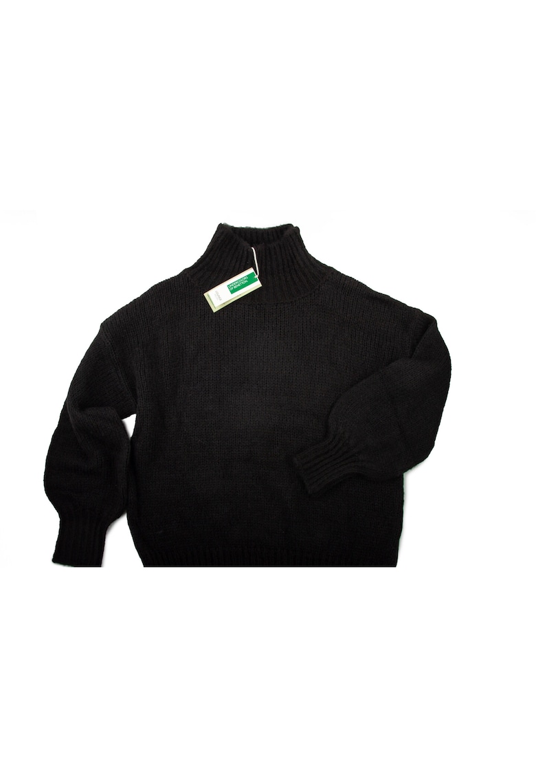 Pulover dama  negru - clasic - din acril - poliamida si mohair