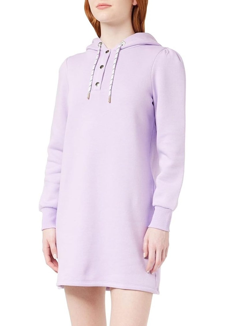 Rochie de dama -  mov - bumbac si poliester - cu gluga - design simplu - nou cu defect -