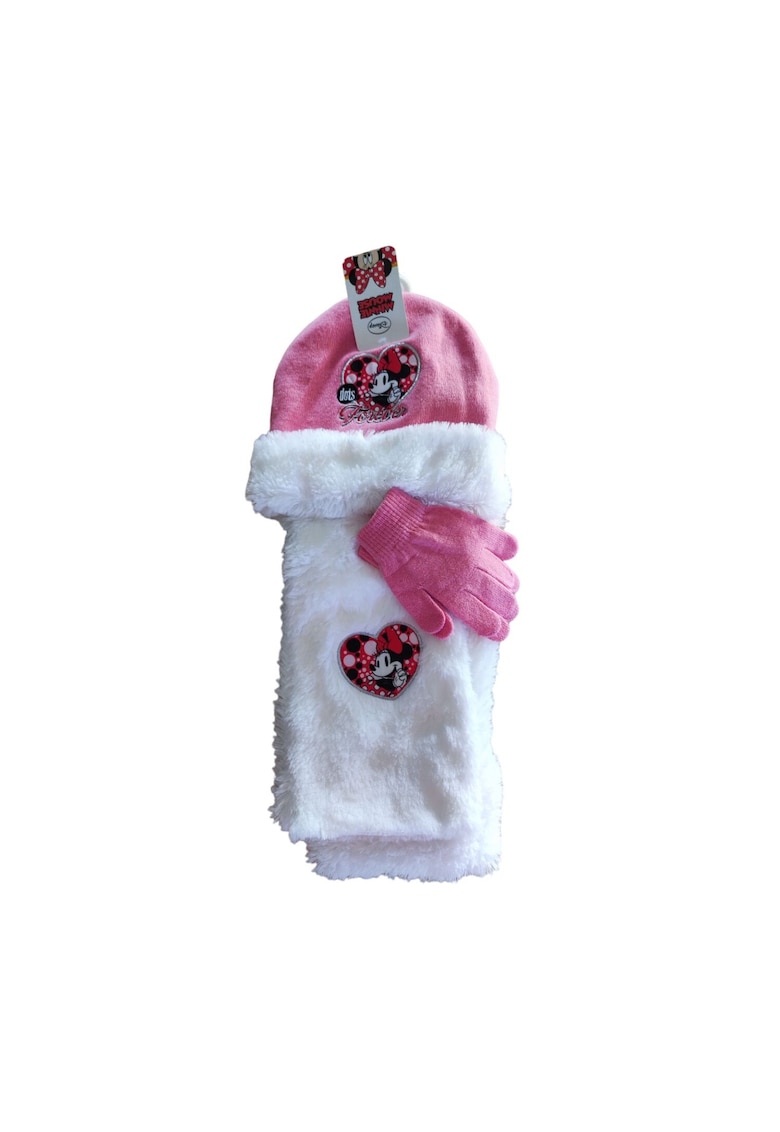 Set accesorii de iarna copii -  minnie mouse - manusi - fular si caciula - acril