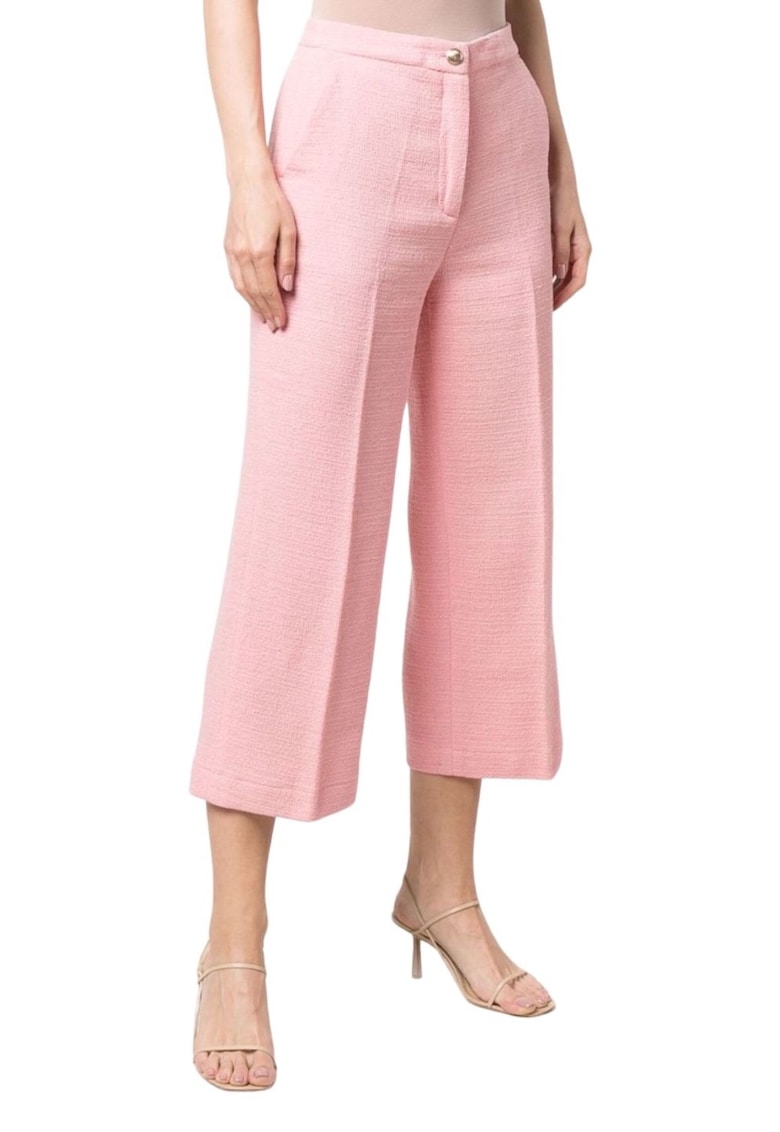 Pantaloni trei sferturi dama -  Bumbac - Roz -