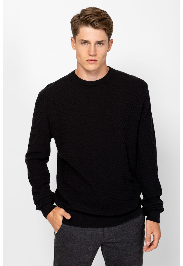 Pulover slim fit - Negru