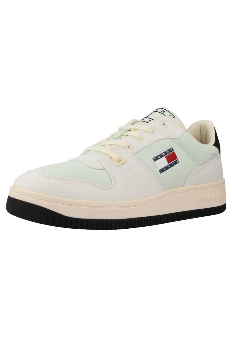 Pantofi Tommy Jeans Basket - Textil - Alb - Alb