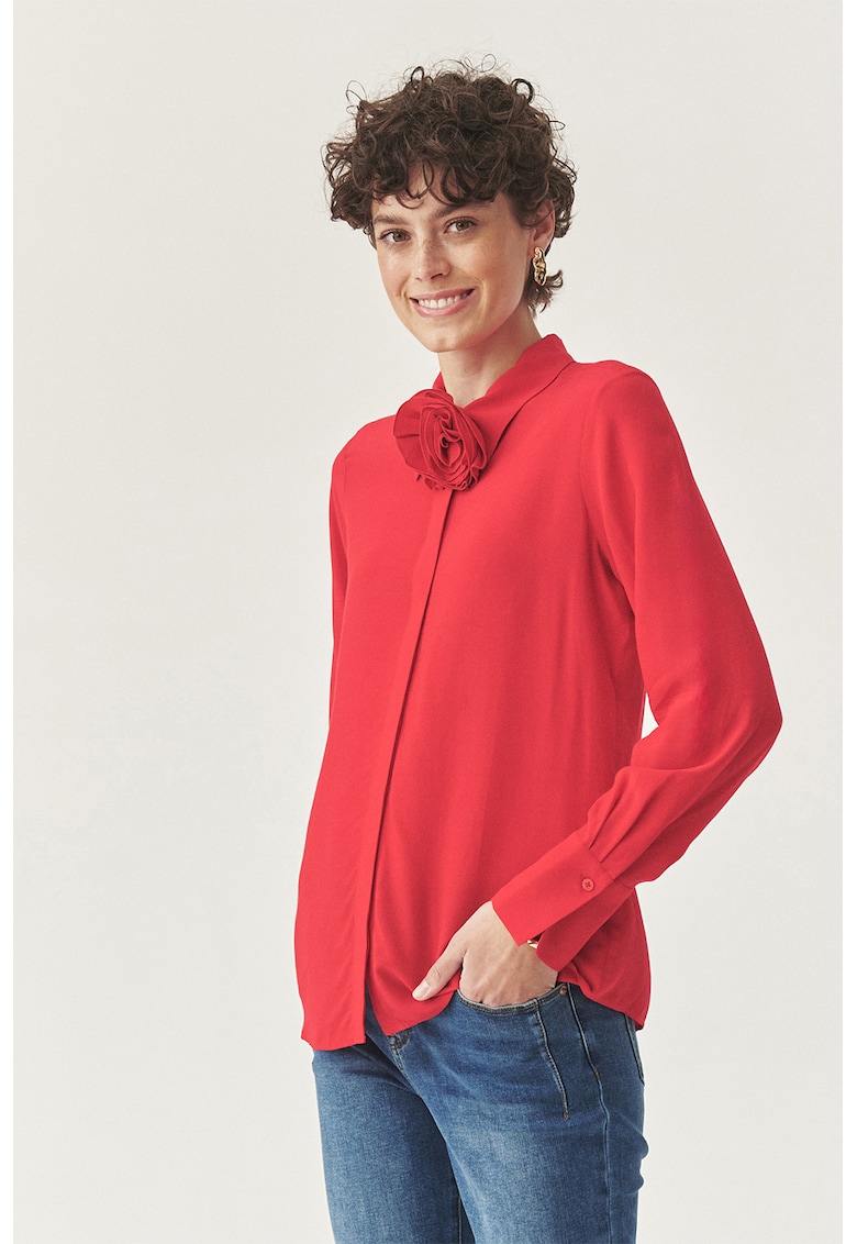 Camasa regular-fit cu model uni - Coral