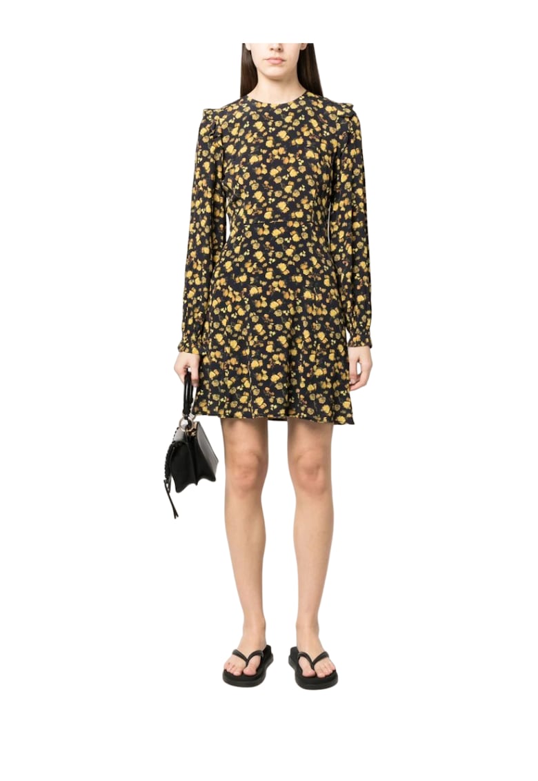 Rochie dama -  Vascoza - Galben/Bleumarin