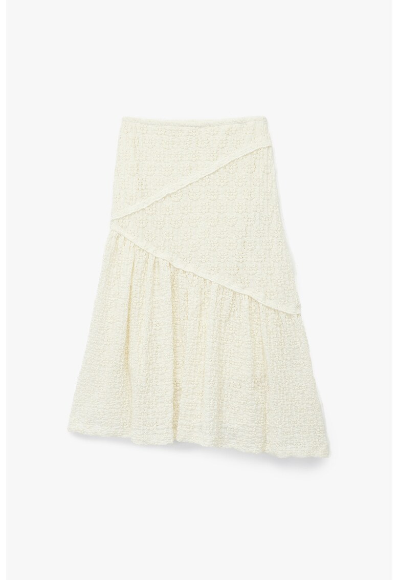 Fusta midi texturata - Crem