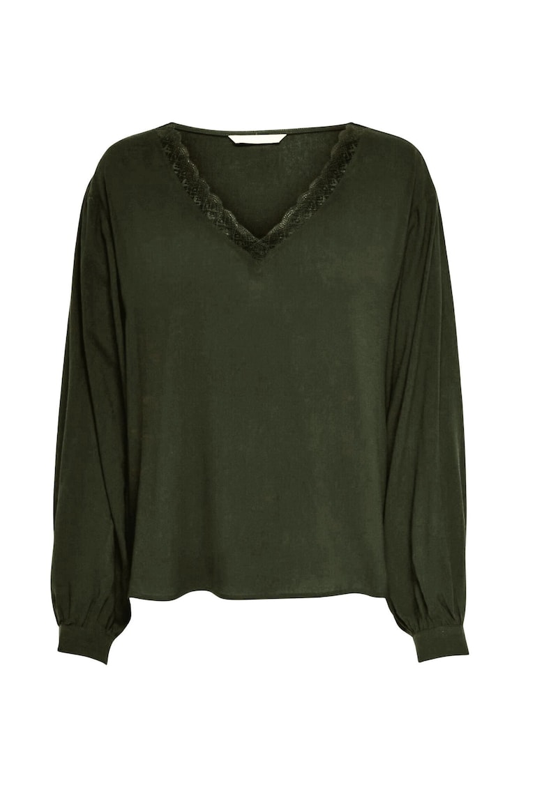 Bluza dama Jasmine - Viscoza - Decolteu in V - Kaki -
