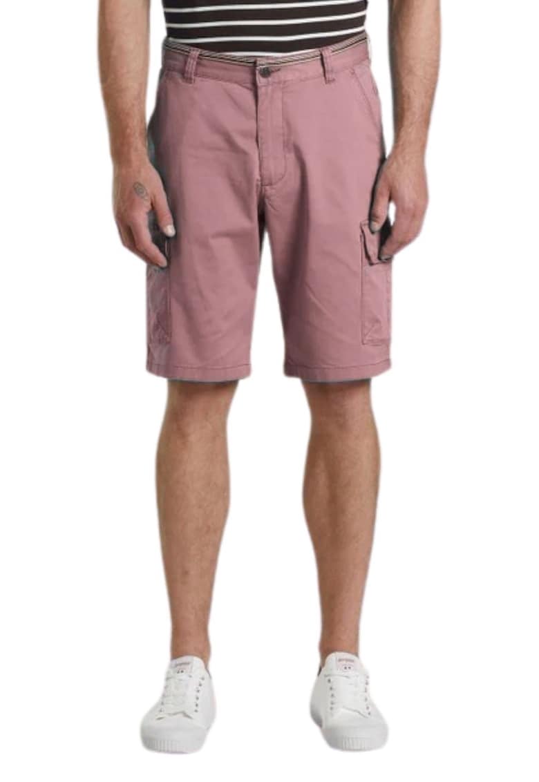 Pantaloni scurti barbati  roz - bumbac organic - croiala clasica - cu buzunare -