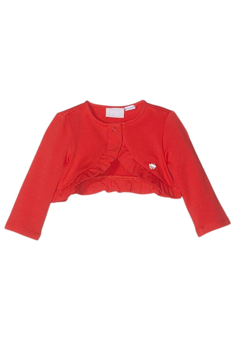 Bolero  fete - rosu - bumbac si elastan - cu maneci lungi - inchidere cu capsa