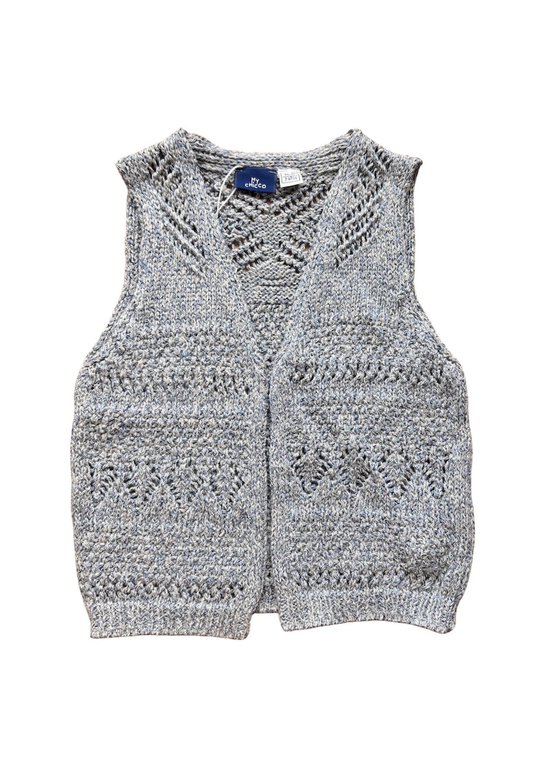 Vesta baieti  melange gri - bumbac si poliester - stil casual