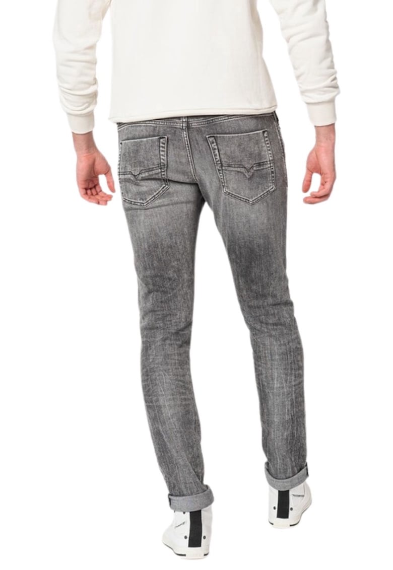 Blugi barbati  gri - bumbac - stil drept - lungime lunga -