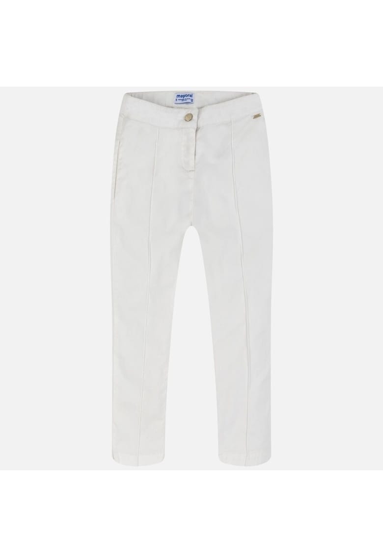 Pantaloni copii -  croiala la moda - 2 buzunare - ecru - bumbac -
