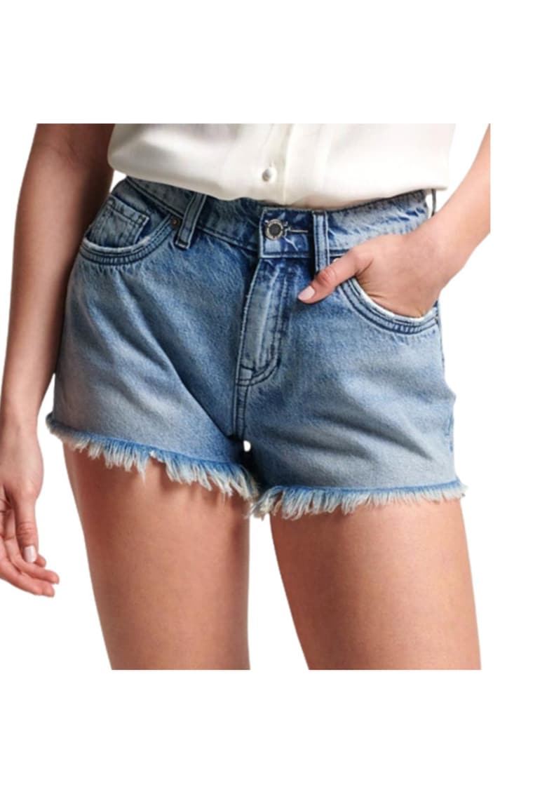 scurti dama - Superdry - Bumbac - Albastru - Albastru