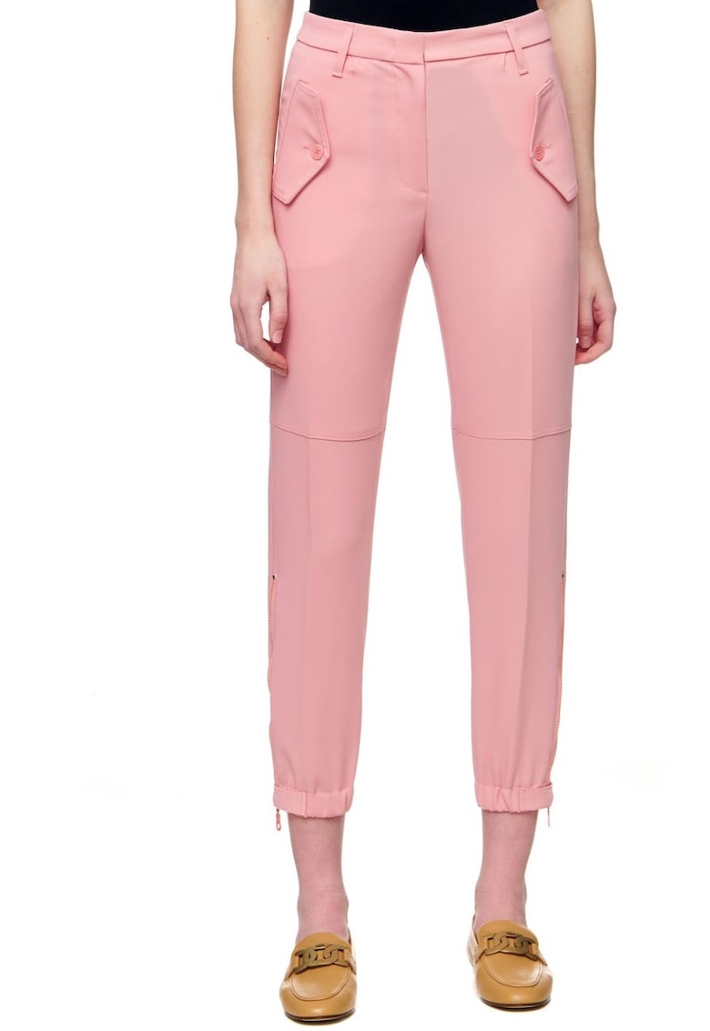 Pantaloni crop cu talie medie -