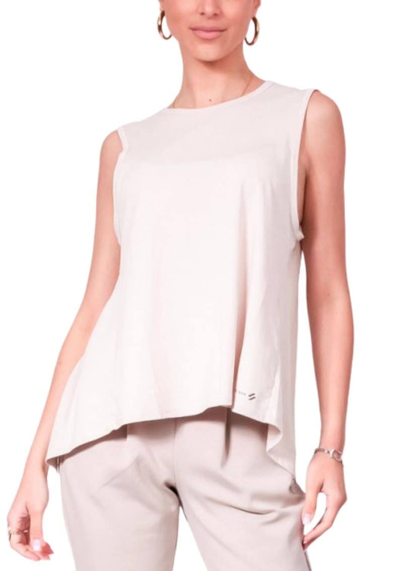Tricou dama SUPERDRY Flex Loose - spate deschis - bej - Bej
