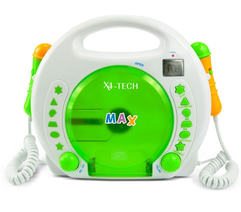 Karaoke copii Bobby Joey X4-TECH cu acumulator  2 Microfoane  Stickere  Difuzoare stereo