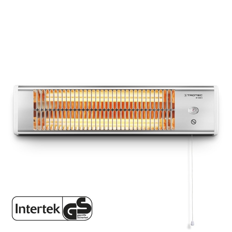Radiator infraroşu cu tuburi de quartz Trotec IR 1200 S  2 Trepte de incalzire  Putere 1200W  Protectie IP24