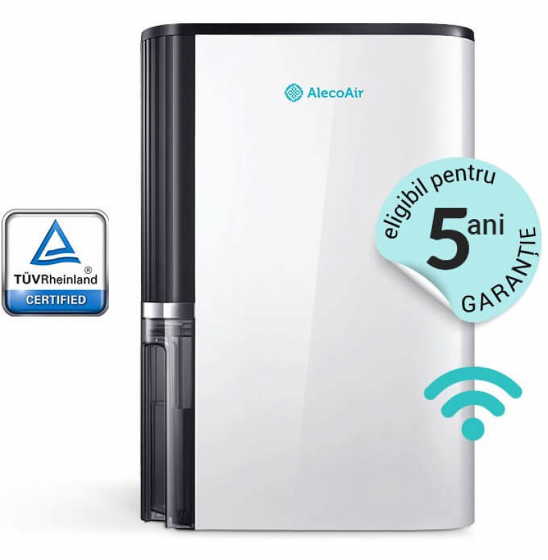 Dezumidificator si purificator cu consum redus de energie AlecoAir D23 CLASSY  Wi-Fi  Ionizare  HEPA  Carbon  23 L/ zi