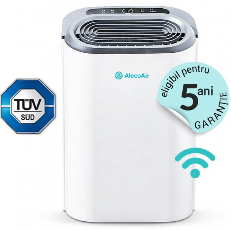 Dezumidificator si purificator cu consum redus de energie AlecoAir D14 PURIFY  12 l /24h  WiFi  HEPA  Ionizare  Uscare Rufe