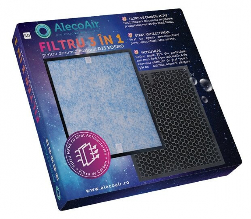 Filtru 3-in-1 pentru dezumidificator AlecoAir D35 Kosmo cu HEPA  Carbon Activat si Strat Antibacterian