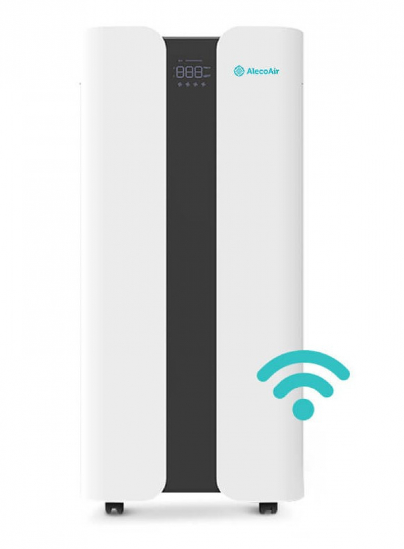 Purificator de aer AlecoAir P120 MONOLITH  2 x Filtre True Hepa & Carbon  2 x Lampi UV-C  Ionizare  WiFi  Aplicatie