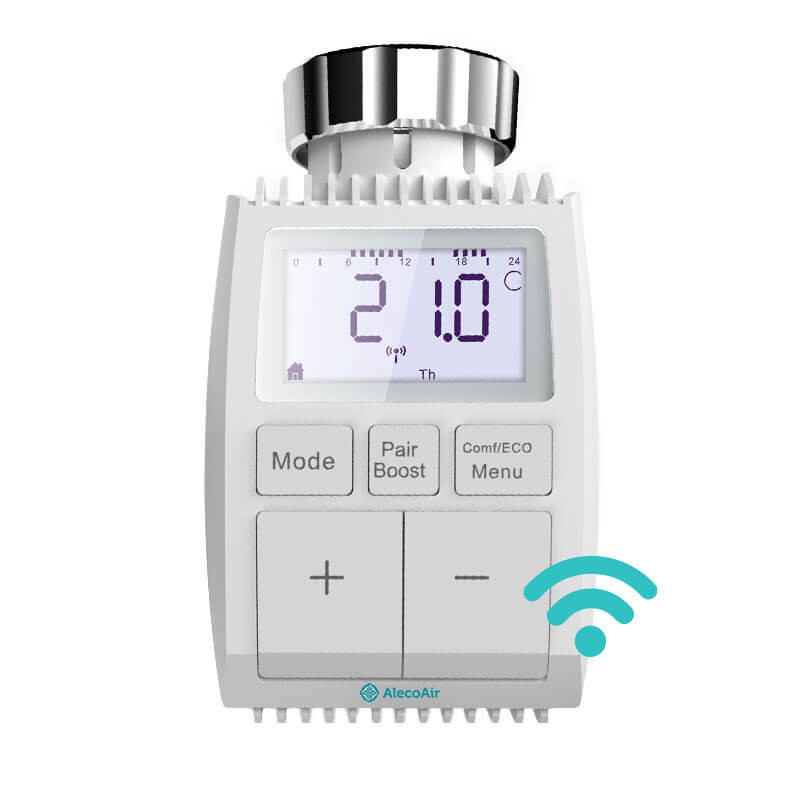 Cap termostat pentru calorifer AlecoAir SMART HA-08 THERMO  ChildLock  Clasa protectie IP20  3 moduri de lucru