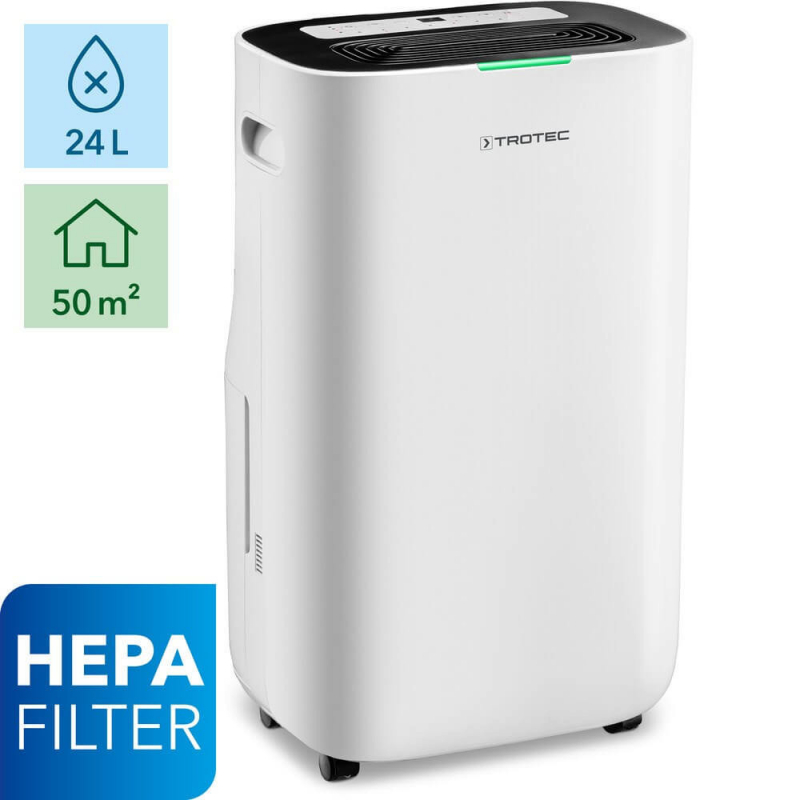 Dezumidificator si Purificator TROTEC TTK70HEPA  24 l/zi  140 m3/h  Senzor umiditate  Filtru HEPA  Higrostat