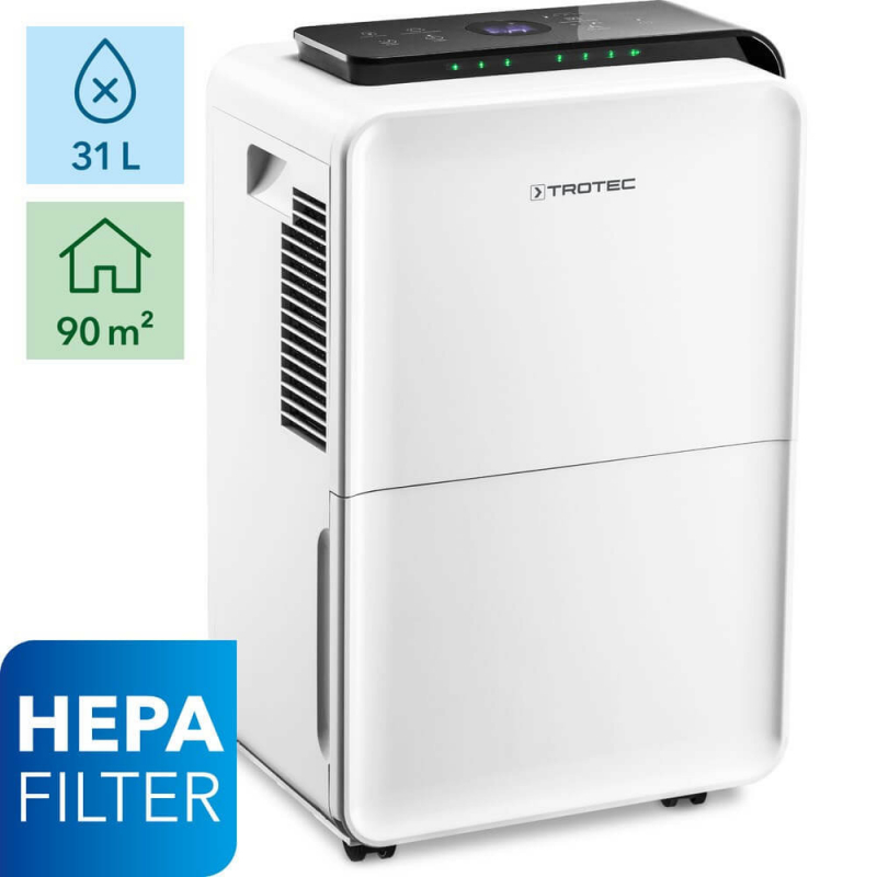 Dezumidificator si Purificator TROTEC TTK99 HEPA  31 l/zi  170 m3/h  Senzor umiditate  Filtru HEPA  Higrostat