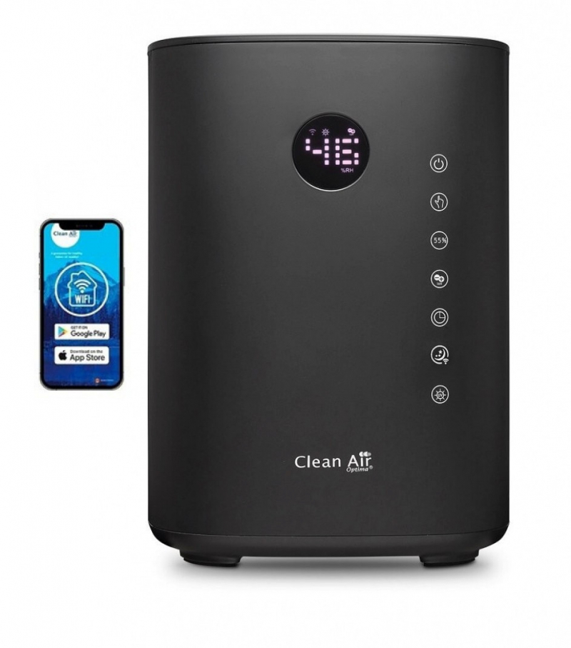 Umidificator si purificator Clean Air Optima CA604B Smart  WiFi  Difuzor de arome  Lampa UV-C  Ionizare  Display  Timer
