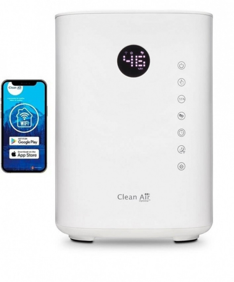 Umidificator si purificator Clean Air Optima CA604W Smart  WiFi  Difuzor de arome  Lampa UV-C  Ionizare  Display  Time