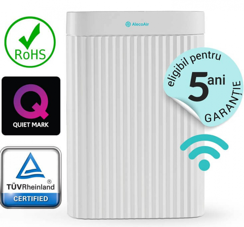Dezumidificator si Purificator AlecoAir D14 ARIO 12 l /24h  WiFi  Lampa UV-C  Ionizare  TRUE HEPA + Carbon  Uscare Rufe