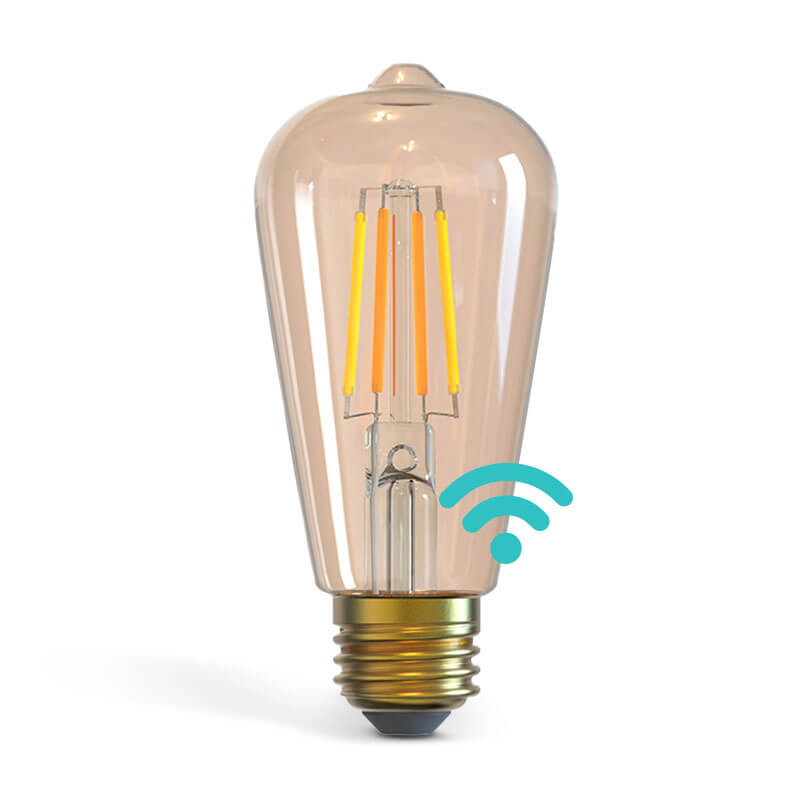 Bec LED inteligent cu WiFi AlecoAir BE27 Amber  Temperatura lumina reglabila  Control prin asistenti vocali