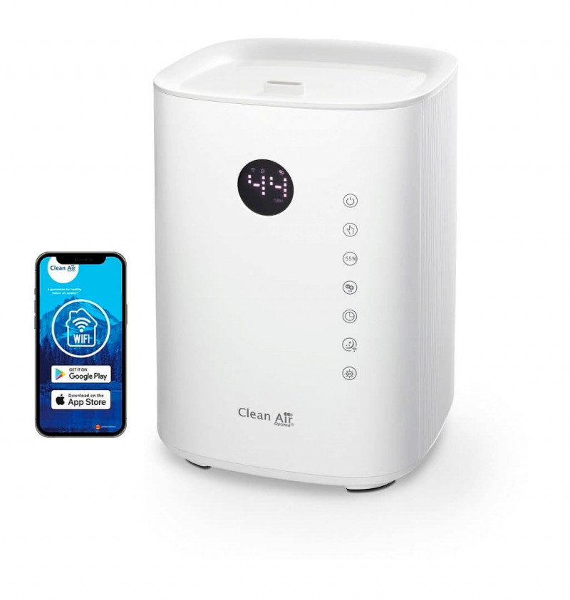 Resigilat - Umidificator si purificator Clean Air Optima CA604W Smart  WiFi  Difuzor de arome  Lampa UV-C  Ionizare  Display