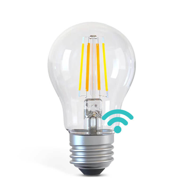 Bec LED inteligent cu WiFi AlecoAir BE27 Clear  Temperatura lumina reglabila  Control prin asistenti vocali