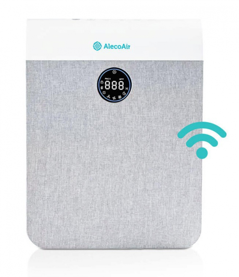 Purificator de aer  AlecoAir P28 Fabric  Wi-Fi  Lampa UV-C  Filtru True HEPA si Carbune Activ  PM 2.5