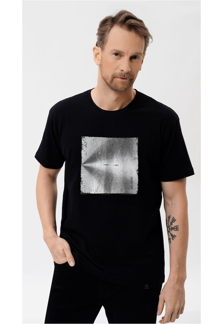 Tricou negru pentru barbati  T-Vibes - Comfort Fit - Negru