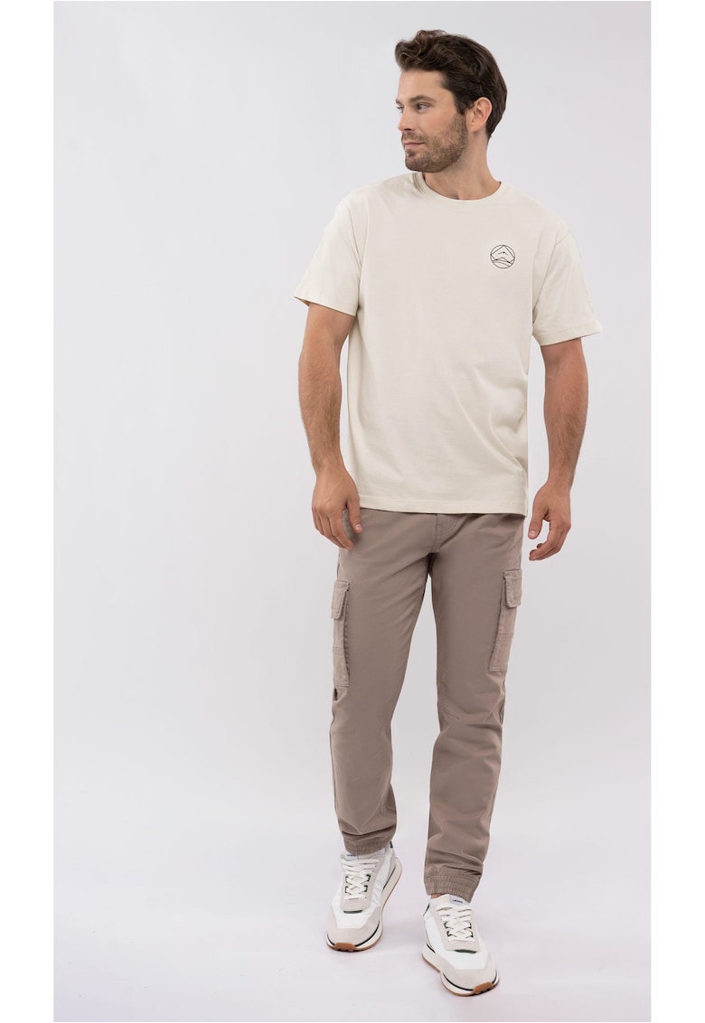 Tricou  T-Eld pentru barbati - crem - logo pe spate - Crem