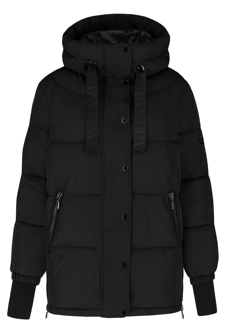 Geaca de iarna matlasata cu gluga - dama - fermoar bidirectional -  J-Blis - Neagra - Negru