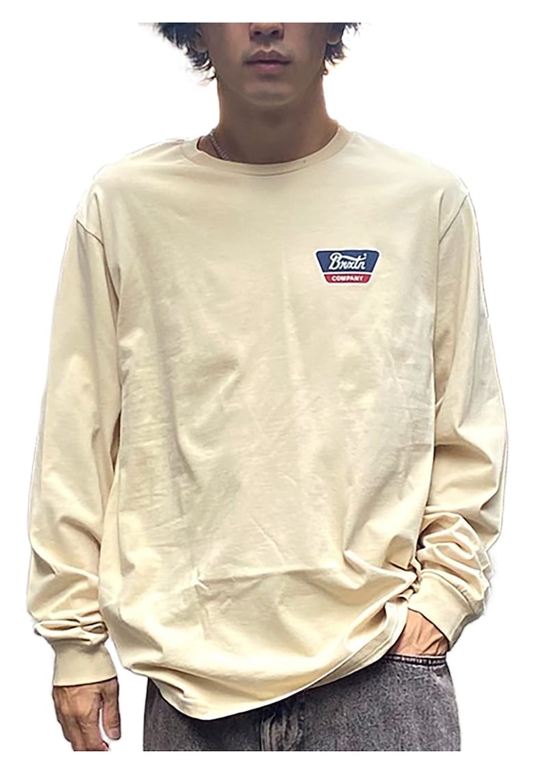 Tricou cu maneca lunga barbati -  Bumbac - Ecru -